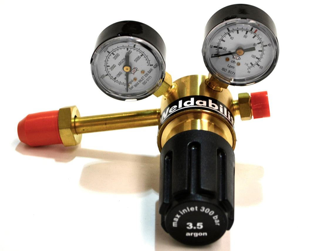 Weldability Sif Argon Regulator – Side Entry, Dual-Gauge, Extended Stem for Industrial MIG/TIG Welding, Pack of 1