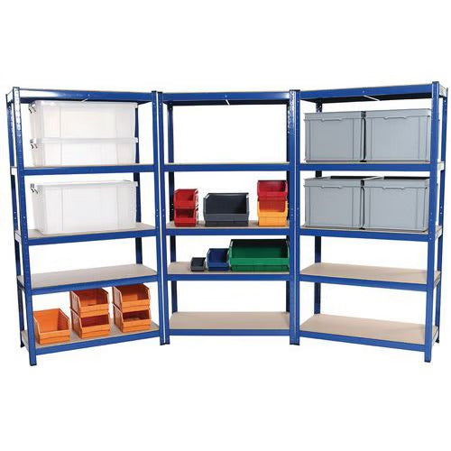 3 Bay Offer - Budget Shelving Blue - 1720h 900w with 5 Shelves