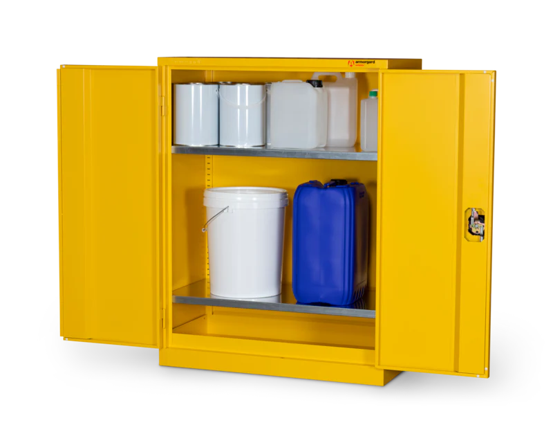 Armorgard Hazardous Floor Cupboard 900x465x1200 c/w 2 Shelves