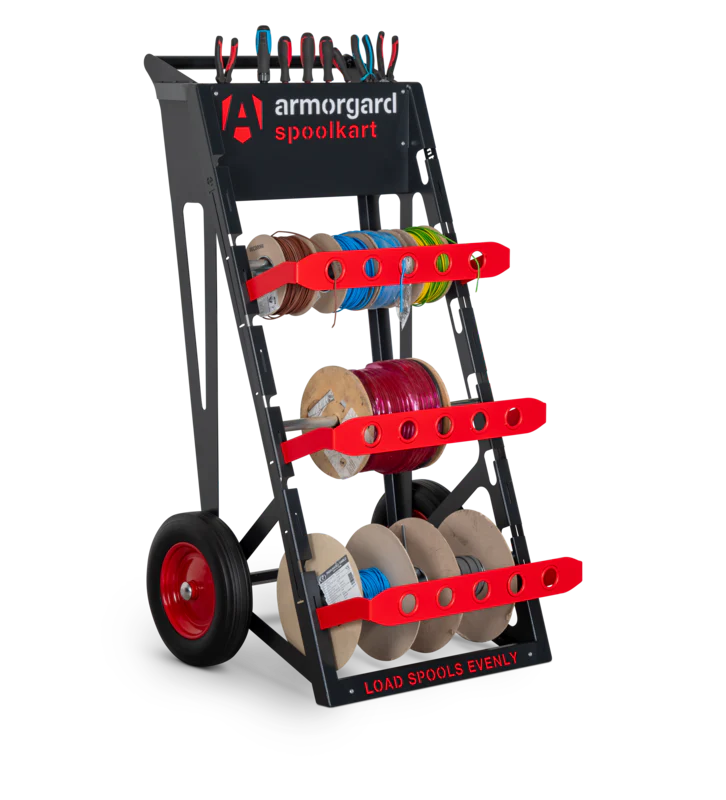 Armorgard Spoolkart, Sturdy mobile kart for dispensing multiple cable spools 740x840x1365