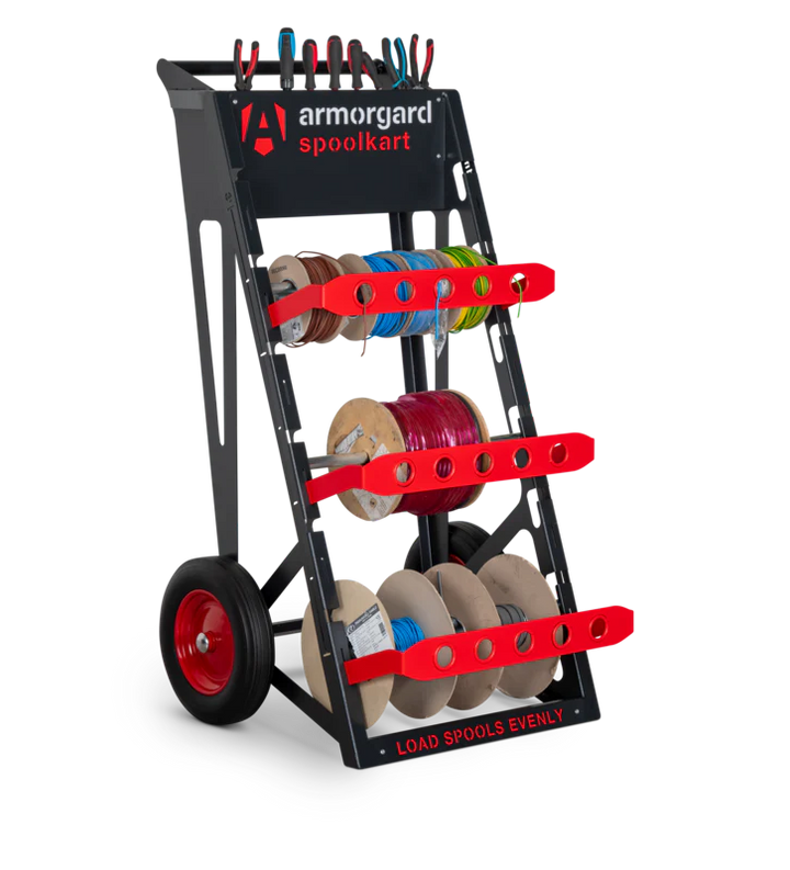 Armorgard Spoolkart, Sturdy mobile kart for dispensing multiple cable spools 740x840x1365