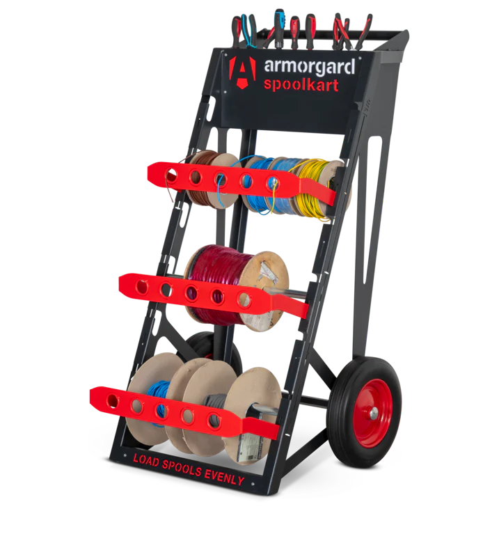 Armorgard Spoolkart, Sturdy mobile kart for dispensing multiple cable spools 740x840x1365