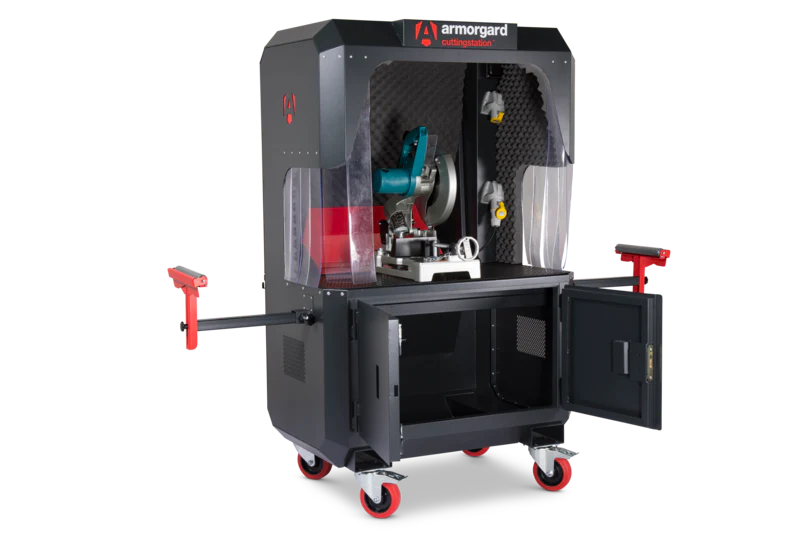 Armorgard CuttingStation chopsaw work bench with extendable back 1390x750x1900