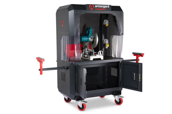 Armorgard CuttingStation chopsaw work bench with extendable back 1390x750x1900