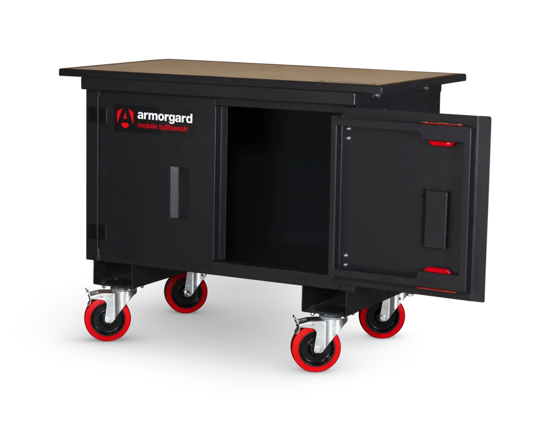 Armorgard Mobile Tuffbench c/w wooden top 1120x705x920