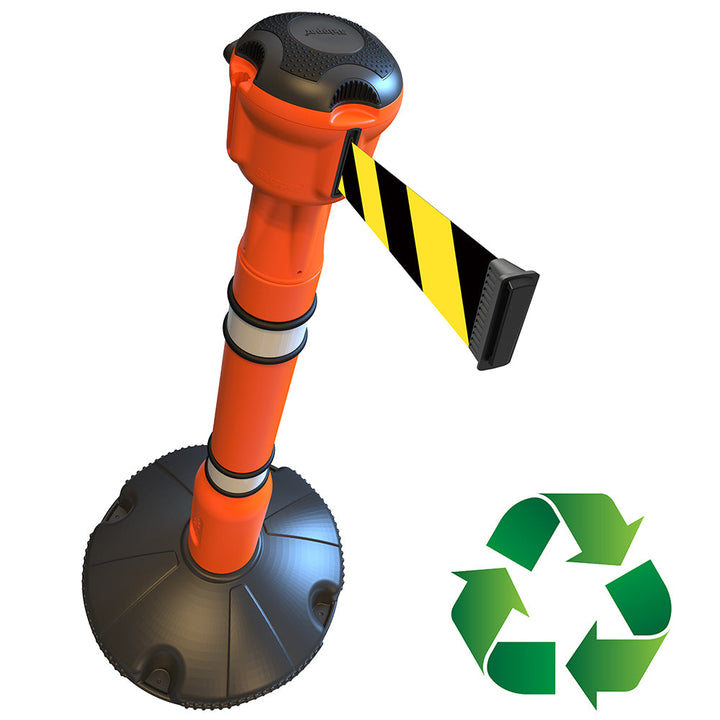 Skipper retractable barrier post and base system