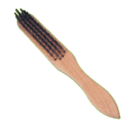 SIF 4-Row Standard Wire Brush, Mild Steel Bristles, Weld Cleaning & Surface Prep Tool, Ergonomic Wooden Handle, 0.01 KG, Pack of 12