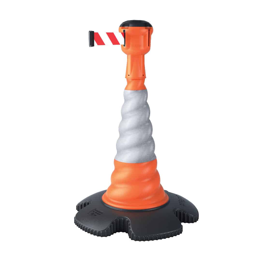 Retractable Barrier System | Skipper Traffic Cone Unicart – Includes 9 x Skipper cones, 9 x Skipper units & 1 x Accessory Pack